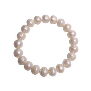 Faux White Pearl Elastic Stretch Type Women's Bracelet 7 Inches Long